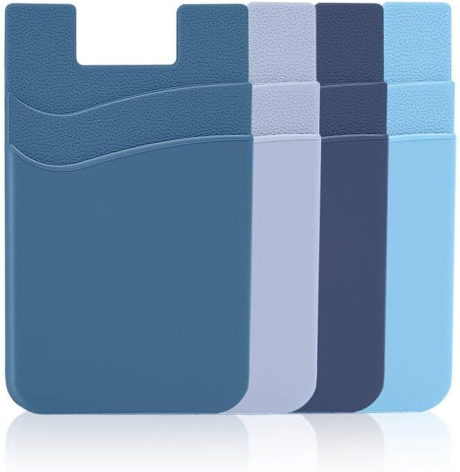 Senose Card Holder for Phone Case,Dual Pocket Silicone Phone Wallet, Stick On Compatible for iPhone, Samsung & Most of Cellphones - Image 1